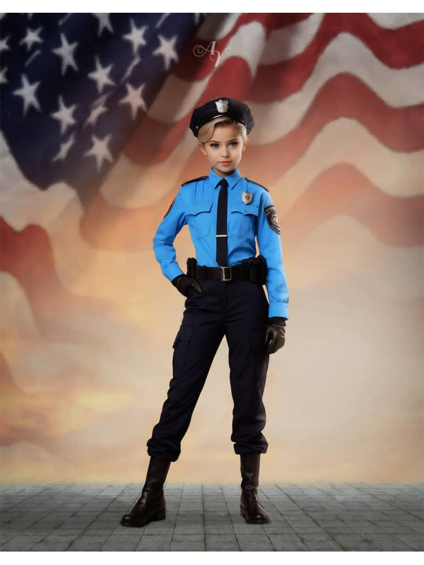 Child Police Boy and Girl Customized Photo Paintings