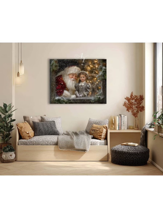 Window with Santa Child Customized Photo Paintings
