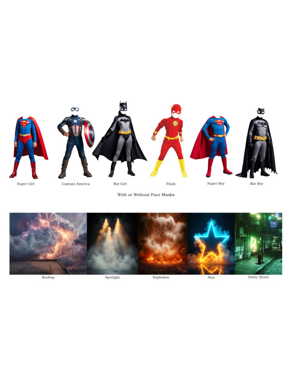 Child Superheroes Fantasy Customized Photo Paintings