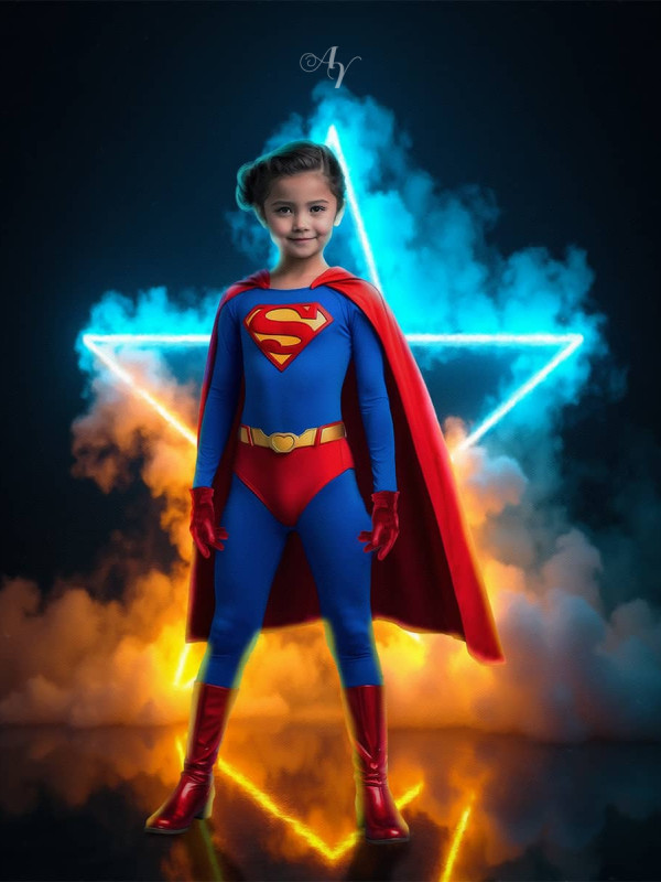 Child Superheroes Fantasy Customized Photo Paintings