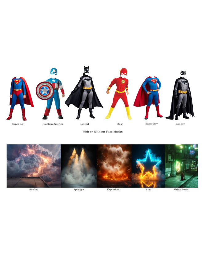 Child Superheroes Fantasy Customized Photo Paintings Child Superheroes Fantasy Customized Photo Paintings