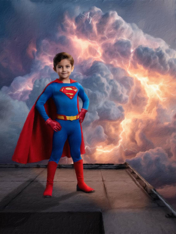 Child Superheroes Fantasy Customized Photo Paintings