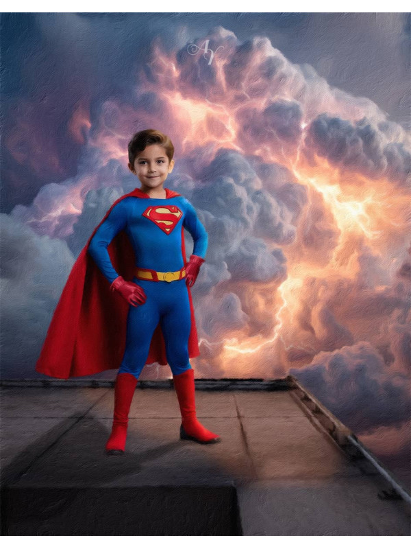 Child Superheroes Fantasy Customized Photo Paintings