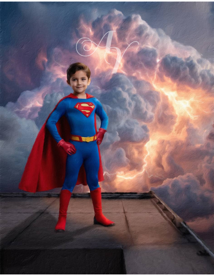 Child Superheroes Fantasy Customized Photo Paintings Child Superheroes Fantasy Customized Photo Paintings
