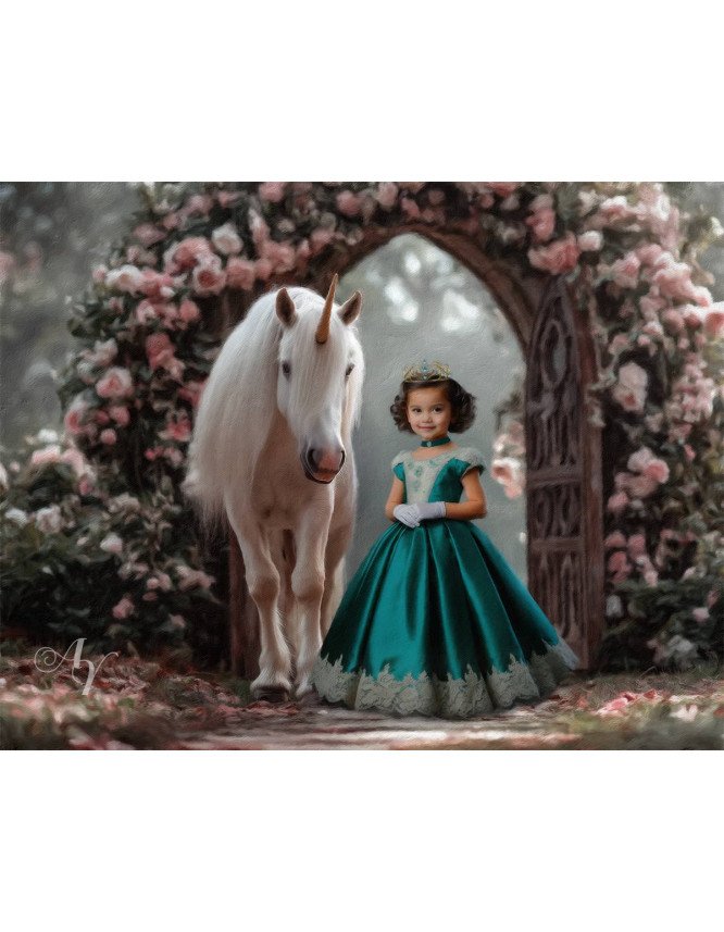 Child Princess - Unicorn Customized Photo Paintings
