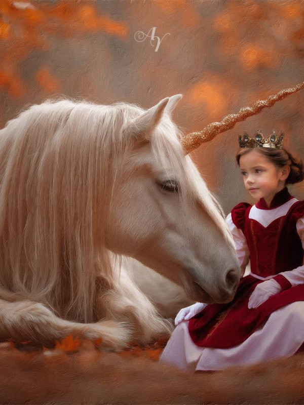 Child Princess - Unicorn Customized Photo Paintings