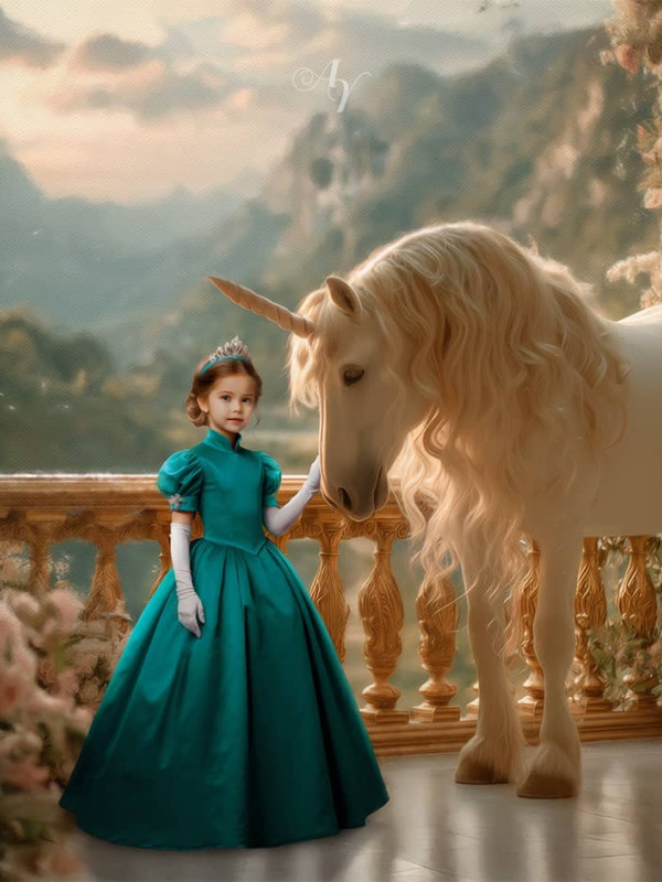 Child Princess - Unicorn Customized Photo Paintings