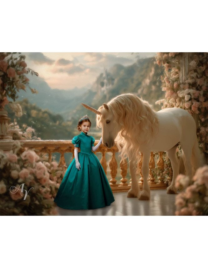 Child Princess - Unicorn Customized Photo Paintings