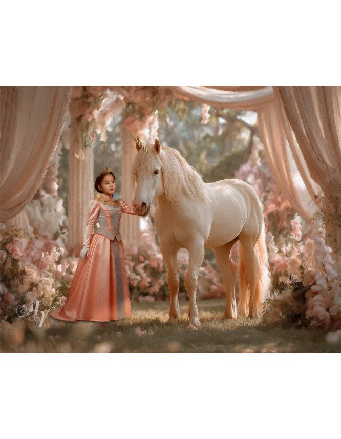 Child Princess - Unicorn Customized Photo Paintings