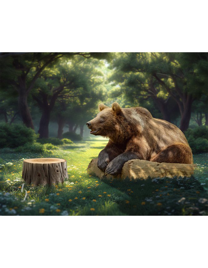 Child and Brown Bear Customized Photo Paintings Child and Brown Bear Customized Photo Paintings