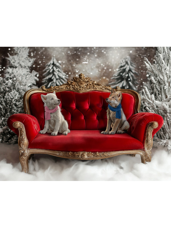 Child and Wolf Pups Customized Portrait Paintings