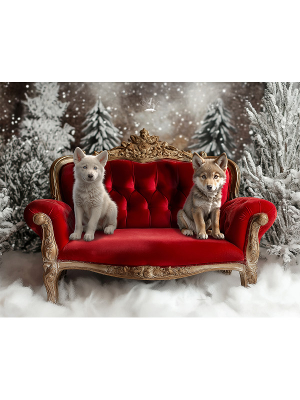 Child and Wolf Pups Customized Portrait Paintings