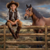 Young Cowboy - Cowgirl Customized Photo Paintings