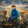 Child and Lion Cubs Customized Photo Paintings