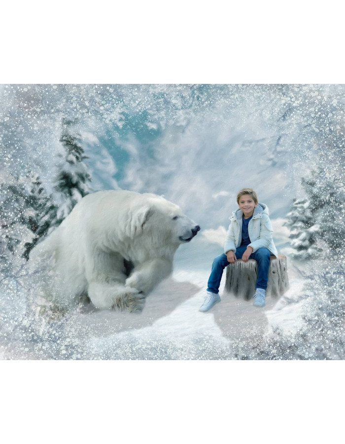 Child and Polar Bear Custom Portrait Paintings Child and Polar Bear Custom Portrait Paintings