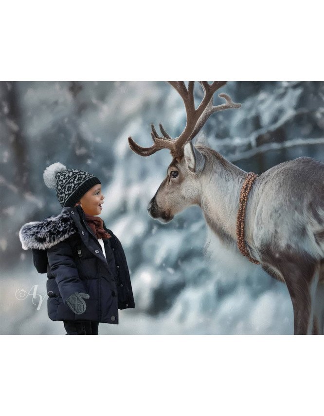 Child Winter - Holiday Customized Photo Paintings Child Winter - Holiday Customized Photo Paintings