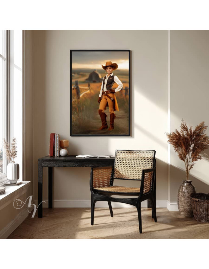 Child Cowboy - Cowgirl Customized Photo Paintings