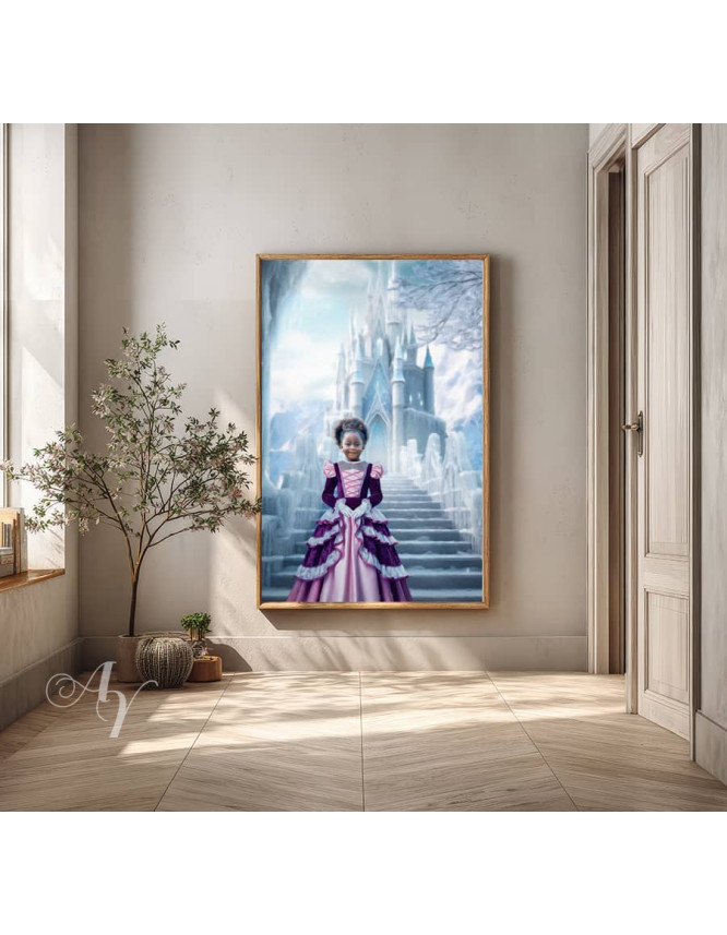 Child Ice Castle Princess Customized Photo Paintings
