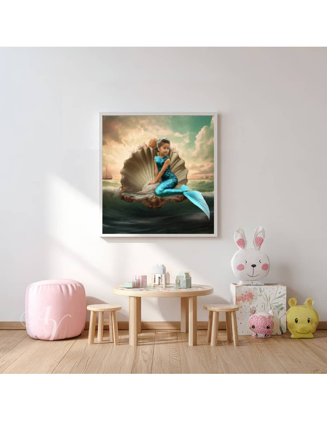 Child Mermaid Fairytale Customized Photo Paintings