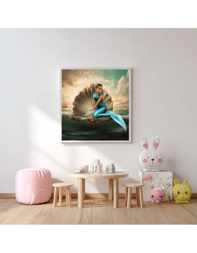 Child Mermaid Fairytale Customized Photo Paintings Child Mermaid Fairytale Customized Photo Paintings
