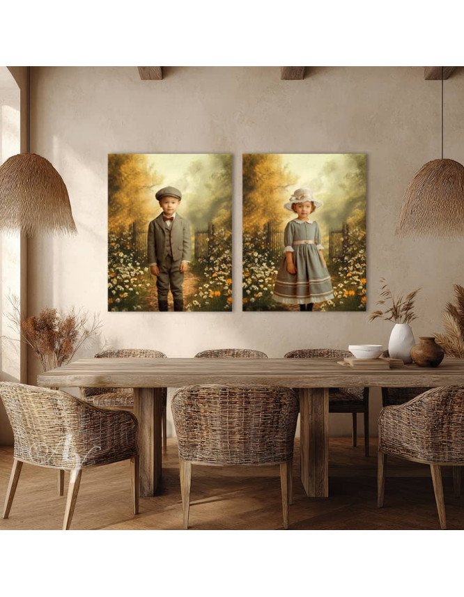 Victorian Spring Path Child Customized Photo Paintings Victorian Spring Path Child Customized Photo Paintings
