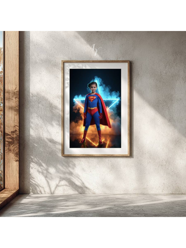 Child Superheroes Fantasy Customized Photo Paintings