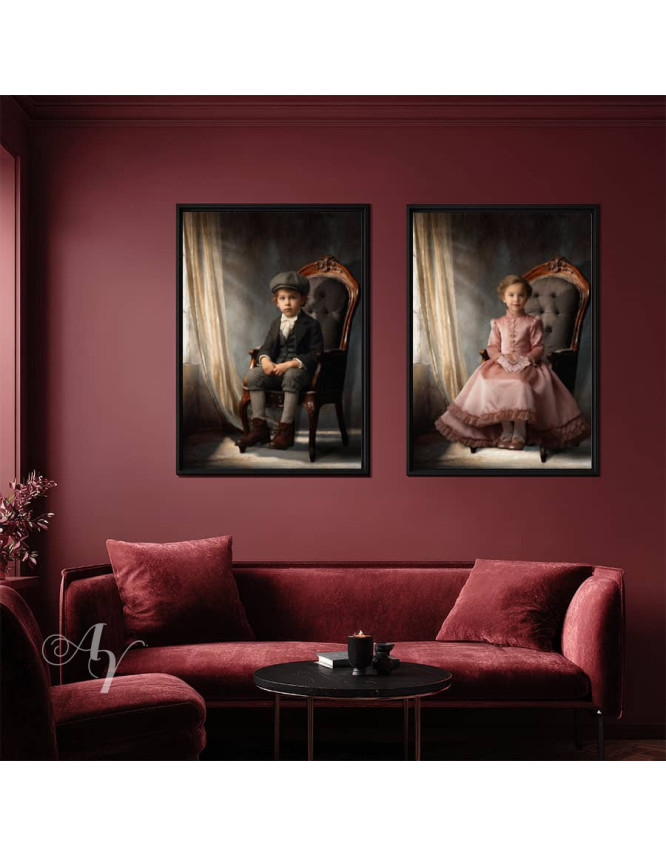Victorian Sunlit Window Child Customized Photo Paintings Victorian Sunlit Window Child Customized Photo Paintings